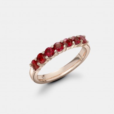 Rose Gold and Ruby Eternity Ring by Robert Bicknell.