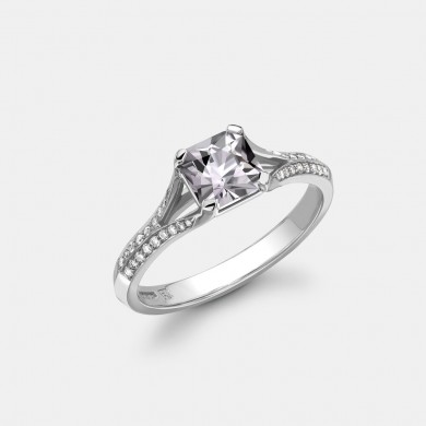 The White Gold, Grey Spinel and Diamond Ring