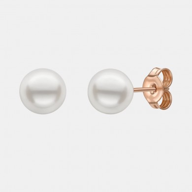 Freshwater Pearl Earrings in Rose Gold