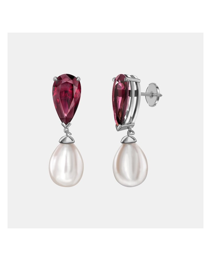 Garnet and pearl deals earrings