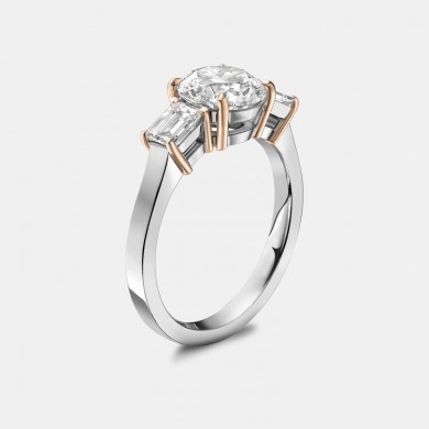 The Platinum and Rose Gold Diamond Trilogy Ring
