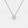 Round Diamond Pendant with Claw Setting in White Gold