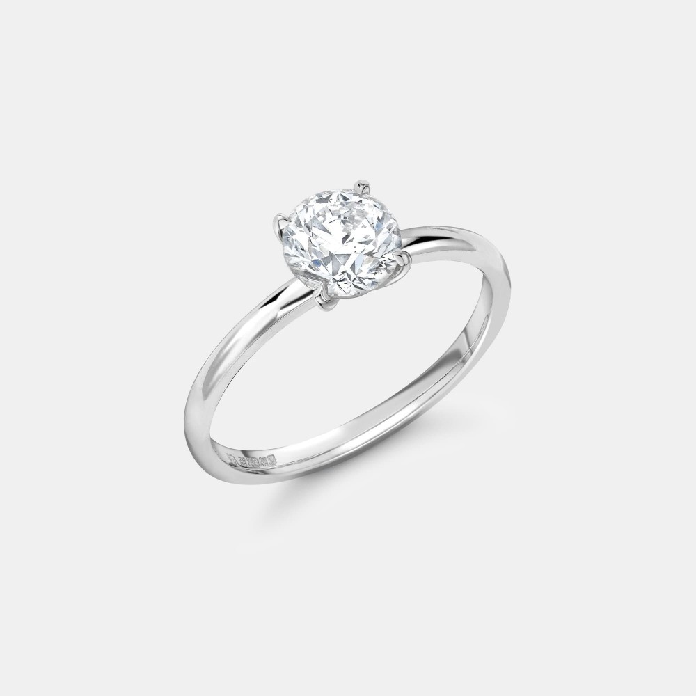 Round Diamond Engagement Ring with Talon Claw Setting