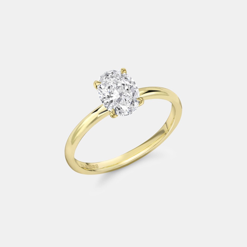 Laboratory-Grown Diamond Oval Ring in Yellow Gold