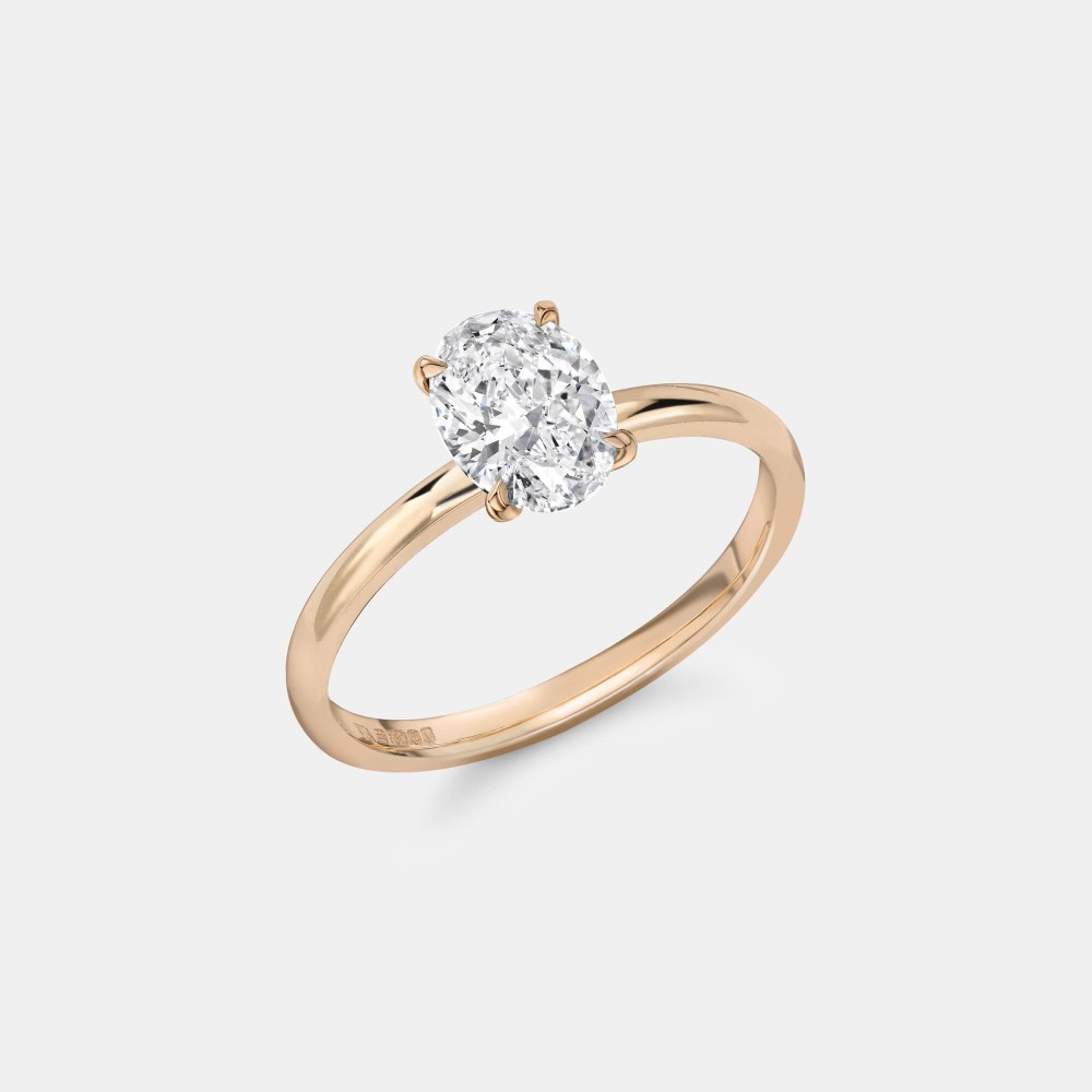 Laboratory-Grown Diamond Oval Ring in Rose Gold