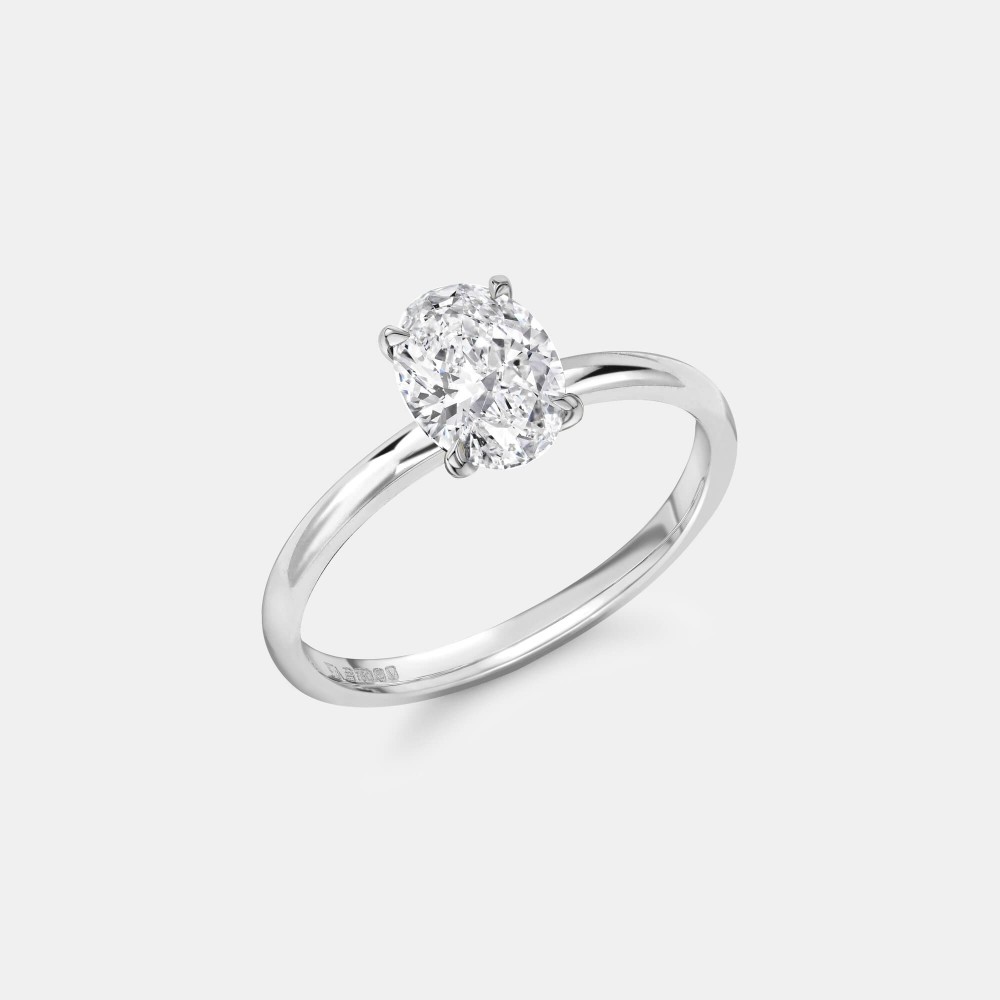 Laboratory-Grown Diamond Oval Ring in White Gold