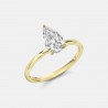 Laboratory-Grown Diamond Pear Ring in Yellow Gold