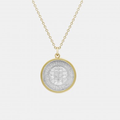 Threepence Coin Pendant in Yellow Gold