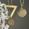 2 Threepence Coin Yellow Gold Pendants