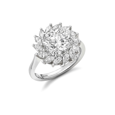 The Laboratory-Grown Diamond ‘Surya’ Ring with Marquise Halo