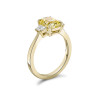 Yellow Sapphire and Trapeze Diamond Ring Side View