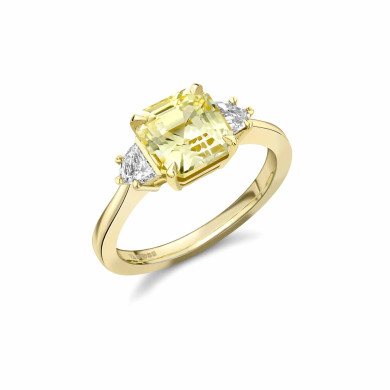 The yellow sapphire and diamond ring