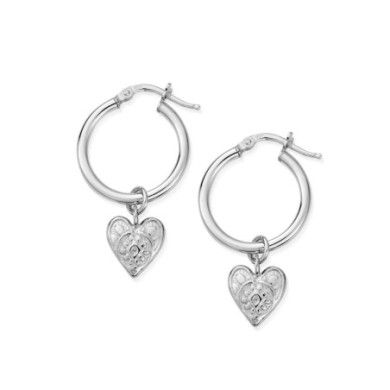 Decorated Heart Hoops