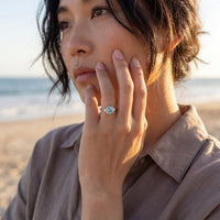 Aquamarine & Diamond Trilogy Ring
