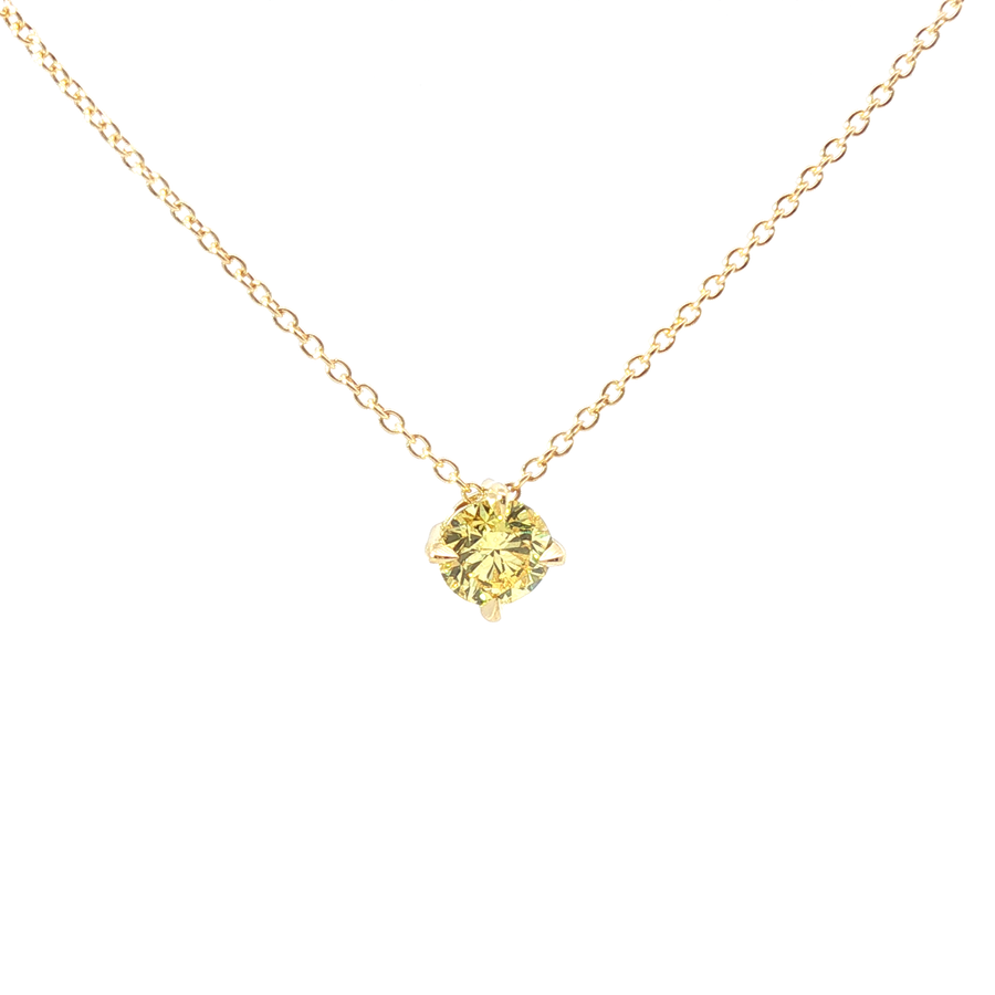 18ct Yellow Gold Yellow Lab Diamond Pendant