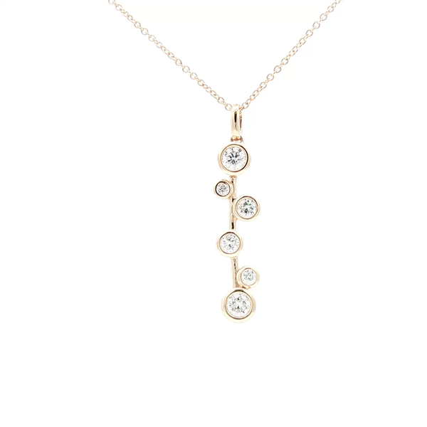 Lab-Grown Diamond Drop Pendant in 9ct Yellow Gold