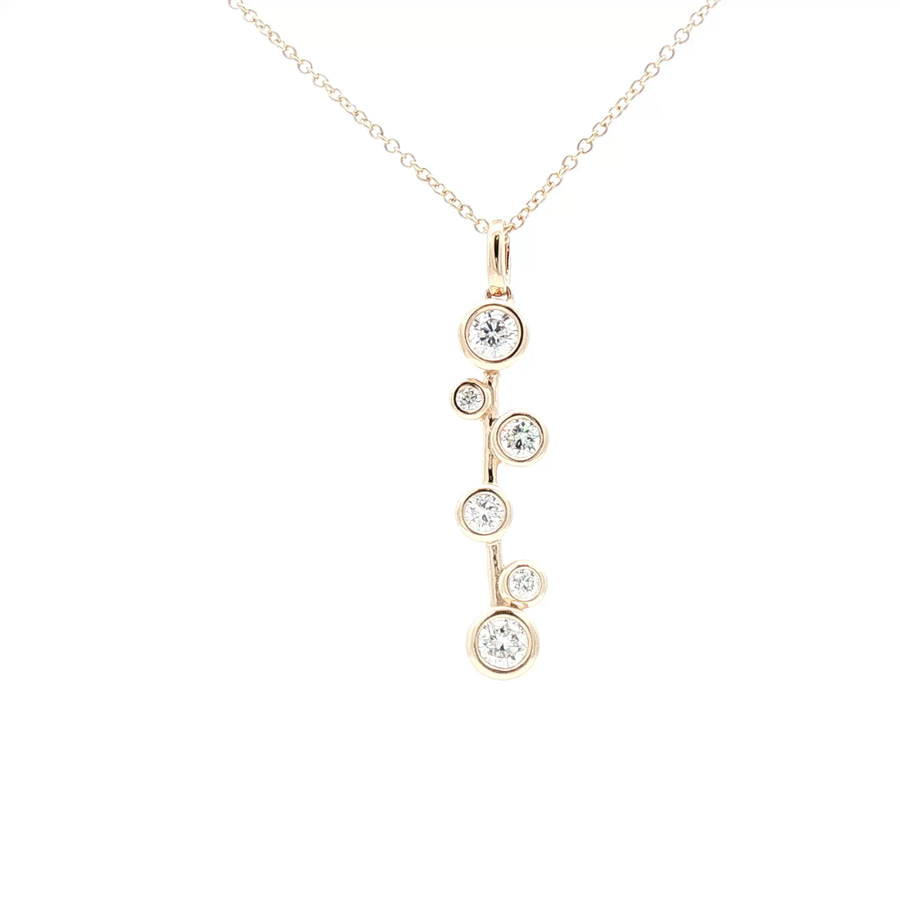 Lab-Grown Diamond Drop Pendant in 9ct Yellow Gold