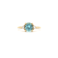 Aquamarine & Diamond Trilogy Ring