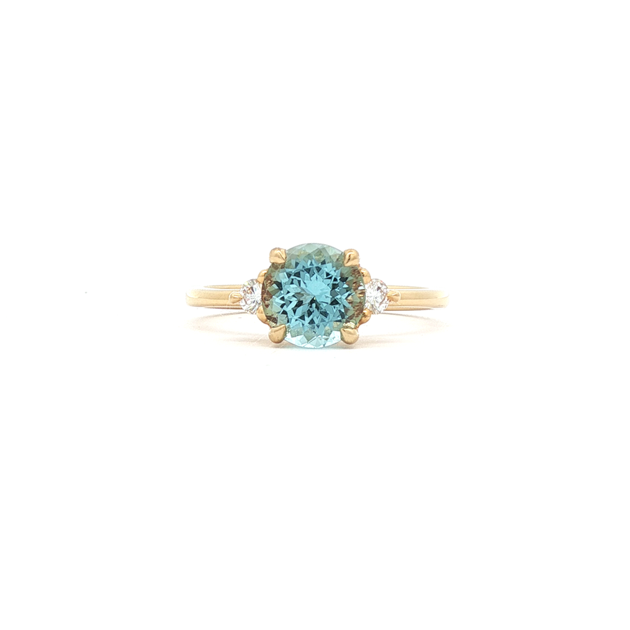 Aquamarine & Diamond Trilogy Ring