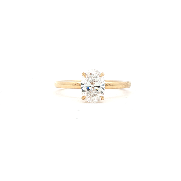 1.00ct Oval Lab-Grown Diamond Solitaire Ring in 18ct Yellow Gold
