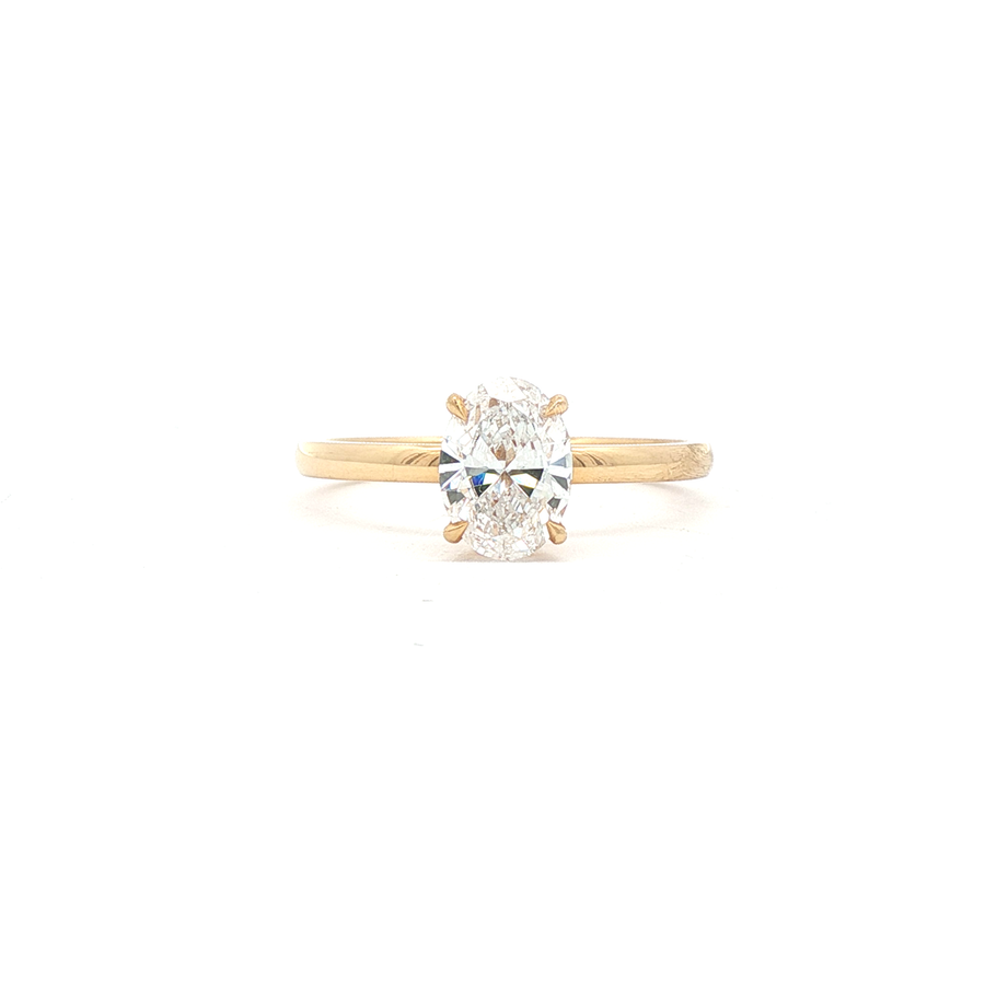 1.00ct Oval Lab-Grown Diamond Solitaire Ring in 18ct Yellow Gold