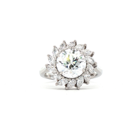 3.89ct Laboratory-Grown Diamond Cluster Ring in Platinum