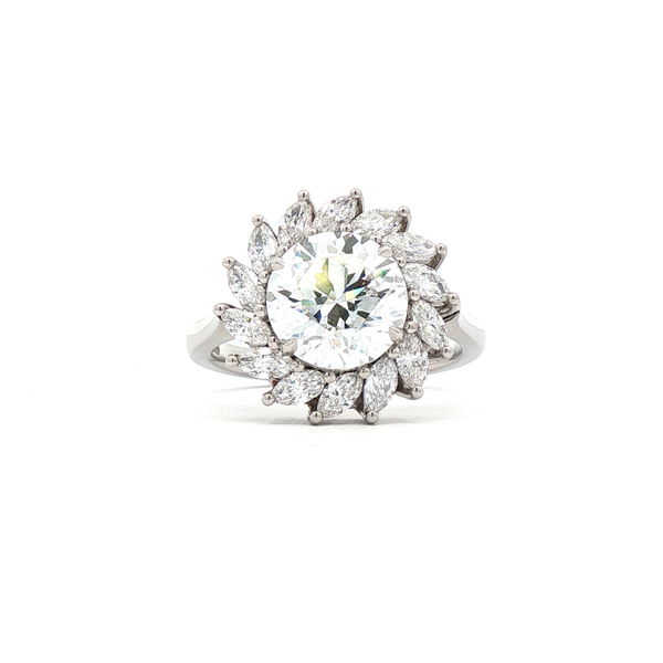 3.89ct Laboratory-Grown Diamond Cluster Ring in Platinum