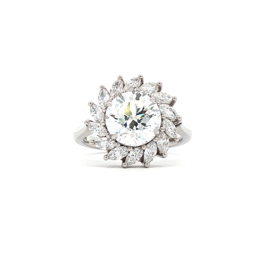 3.89ct Laboratory-Grown Diamond Cluster Ring in Platinum