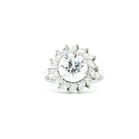 3.89ct Laboratory-Grown Diamond Cluster Ring in Platinum