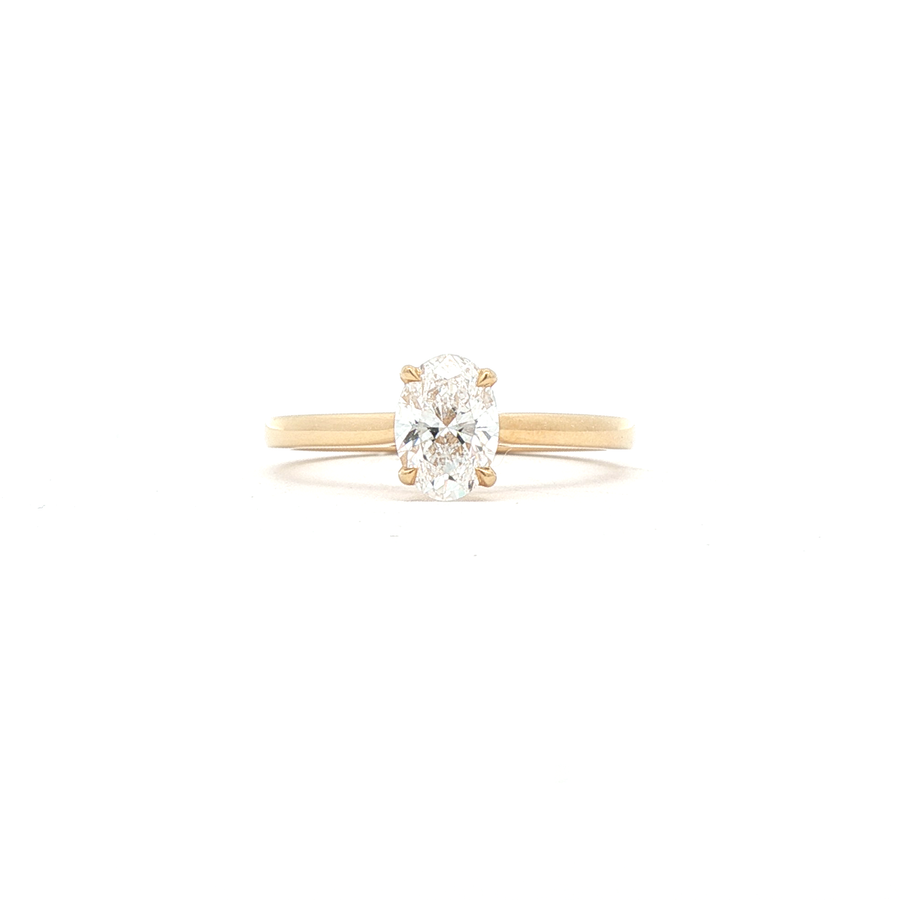 0.78ct Oval Lab-Grown Diamond Solitaire Ring in 18ct Yellow Gold
