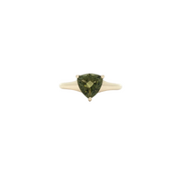 Olive Green Tourmaline Trillion Ring