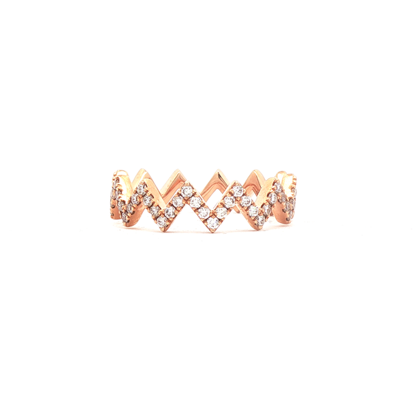 Geometric Zigzag Rose Gold Diamond Eternity Band