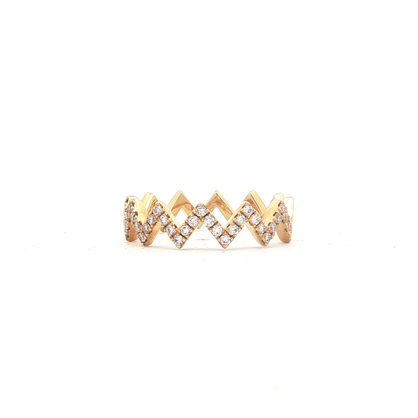 18ct Yellow Gold Diamond Zig Zag Ring – 0.31ct