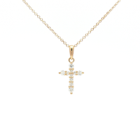 Lab-Grown Diamond Cross Pendant in 9ct Yellow Gold