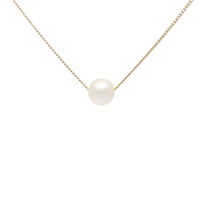Floating Pearl Necklace in 9ct Yellow Gold