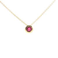 Natural Ruby Bezel Set Pendant in 18ct Gold