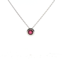 Natural Ruby Bezel Set Pendant in 18ct Gold