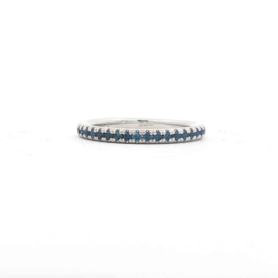 18ct White Gold Blue Sapphire Eternity Ring