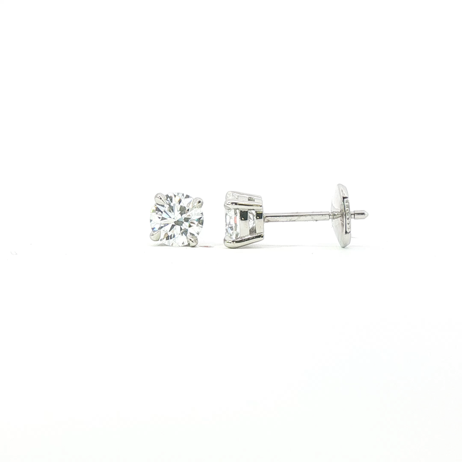 Platinum Lab-Grown Diamond Stud Earrings – 1.00ct Total