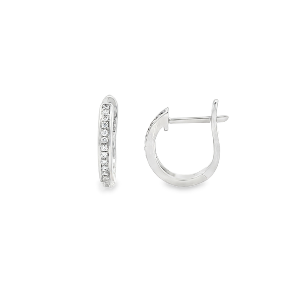 18ct White Gold Diamond Huggie Earrings