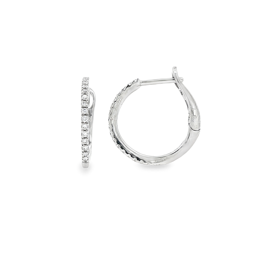 Diamond Accent 18ct White Gold Hoop Earrings