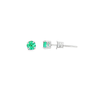 9ct Yellow Gold Lab-Grown Emerald Stud Earrings – 4mm