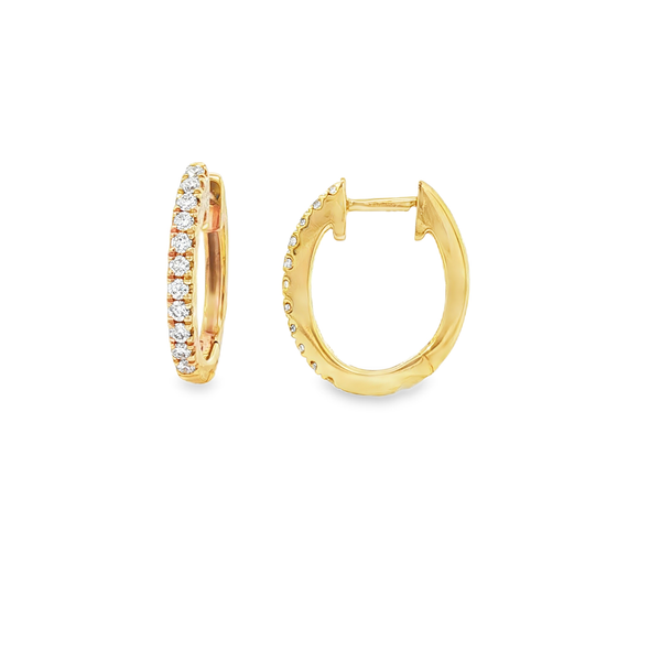 18ct Yellow Gold Diamond Huggie Earrings