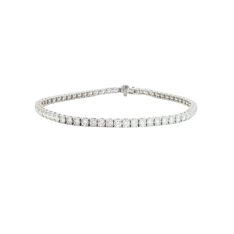 9ct White Gold Lab Diamond Tennis Bracelet