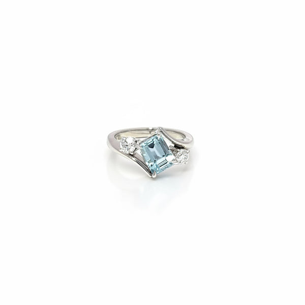 Platinum Aquamarine and Diamond Ring – 1.20ct
