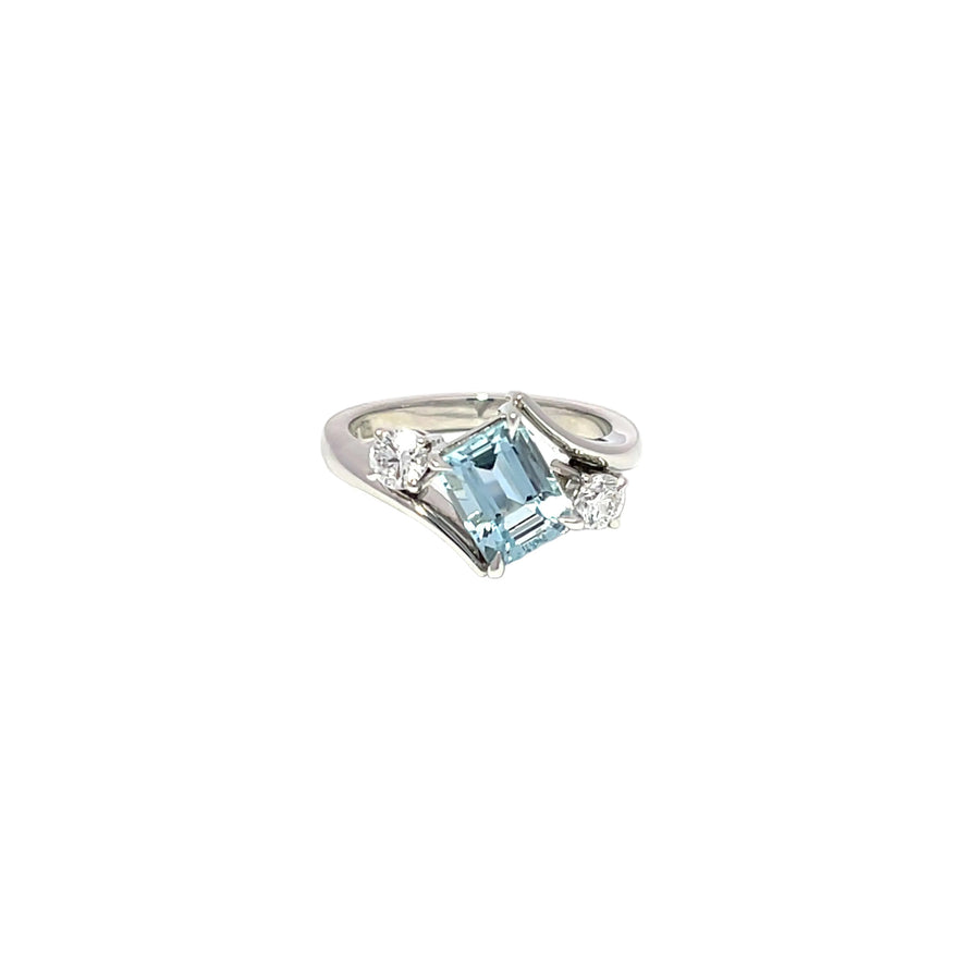 Platinum Aquamarine and Diamond Ring – 1.20ct