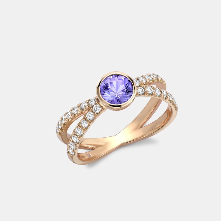 The Gold, Sapphire and Diamond Kiss Ring