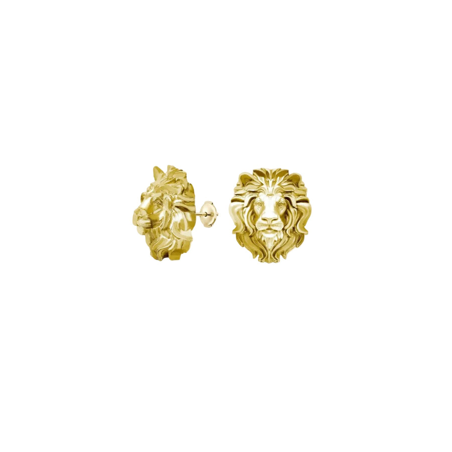 Signature Lion Earrings in Yellow Gold