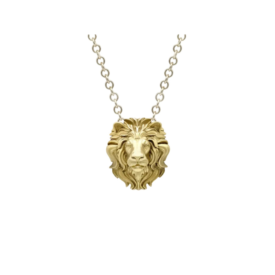 Small Signature Lion Pendant in Yellow Gold