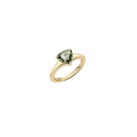 Olive Green Tourmaline Trillion Ring